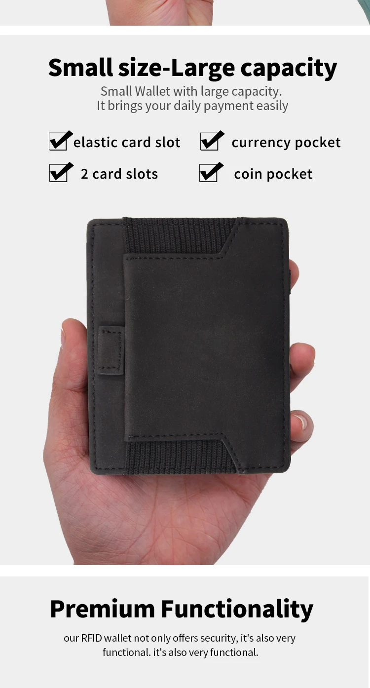 Genuine Leather Slim Front Pocket Purse Credit Card Case And Money Cash