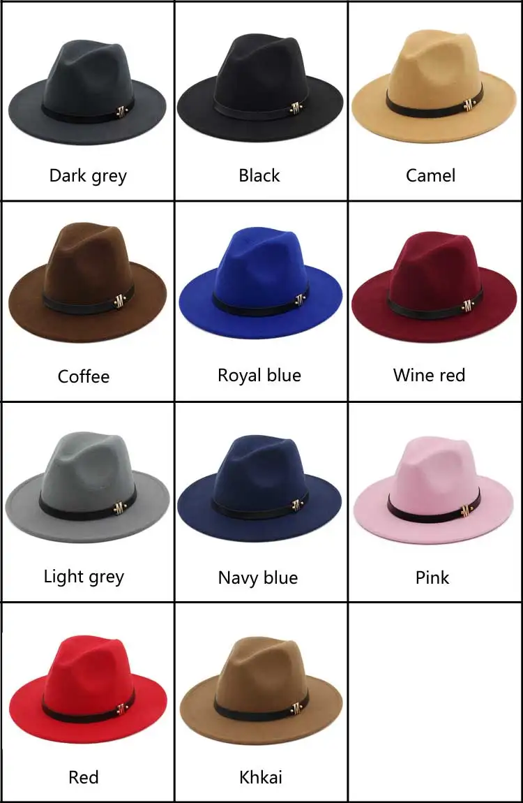 Chic M Felt Panama Hat Wool Wide Brim Fedora Trilby Hats For Women Men