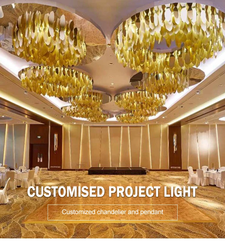 Creative personality customable luxury k9 crystal hotel lobby modern chandelier