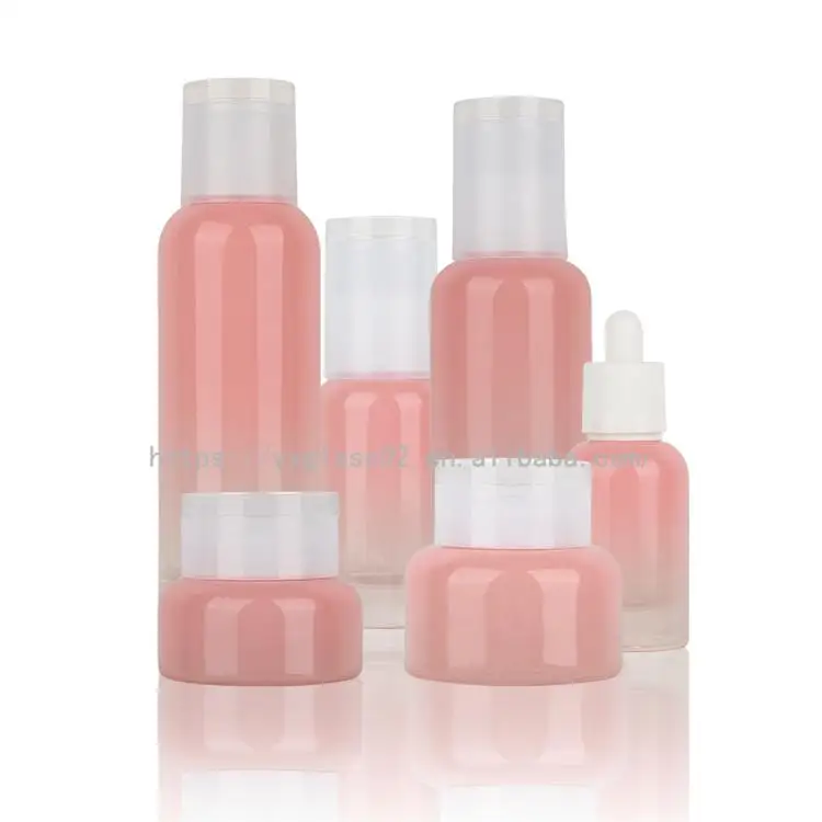 OEM Beauty cosmetic packaging  skincare glass bottles set 30g50g30ml40ml100ml120ml new design details