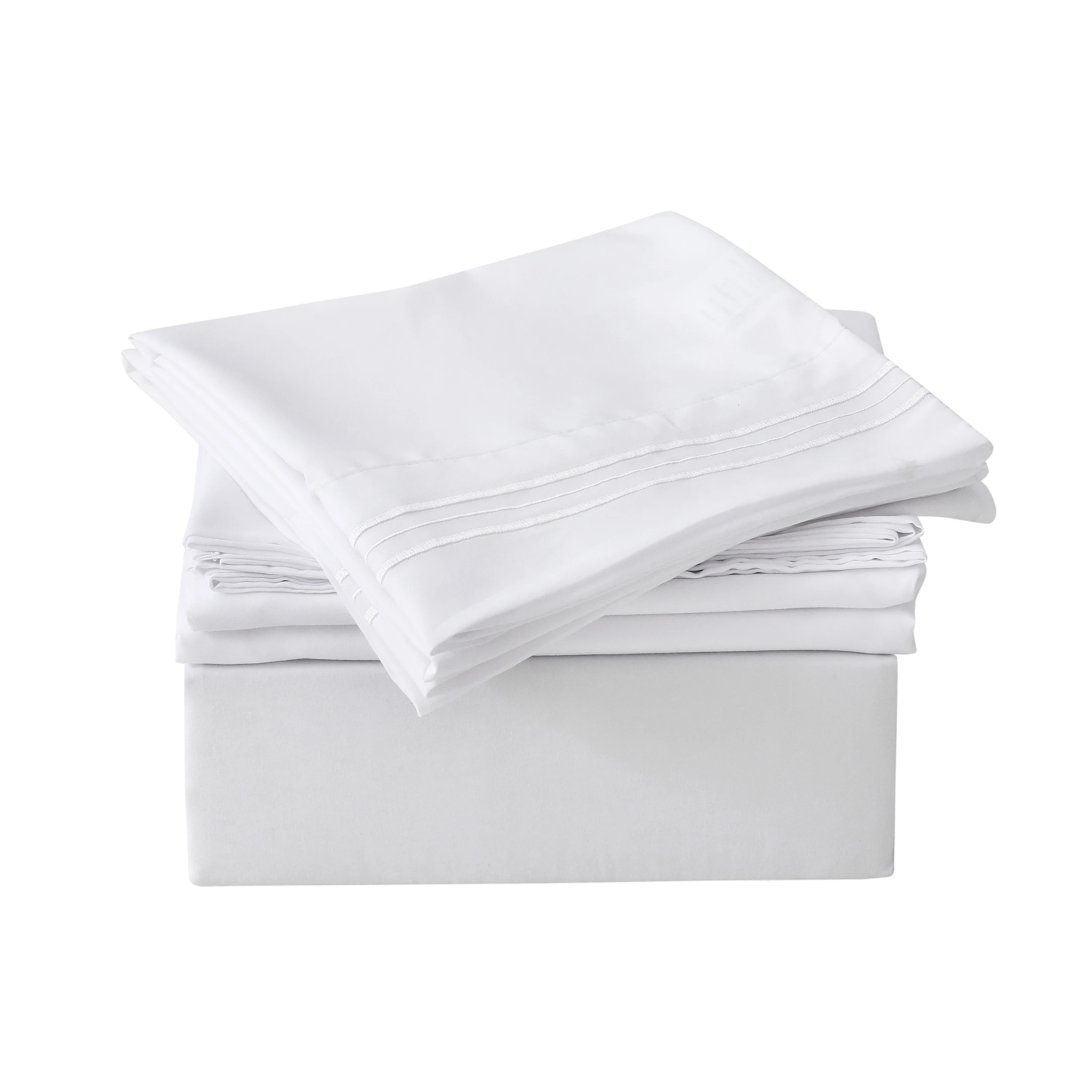 Polyester Soft Brushed Microfiber Fabric Bed Sheet Linens 4pcs Per Set