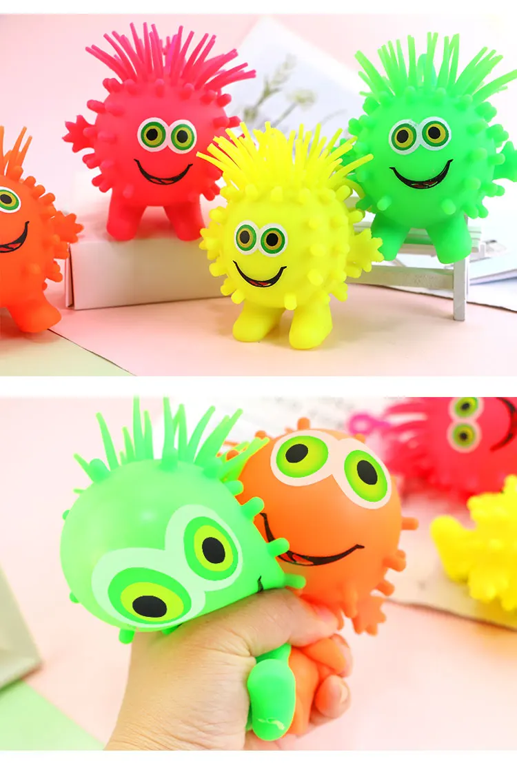 Pineapple TPR Flashing Yoyo Cute Clown Smile Face Puffer