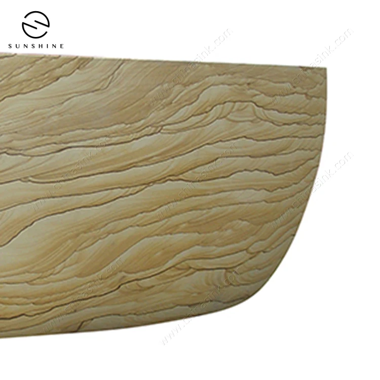 Genuine Sandstone Freestanding Soaking 2 Sided Skirt Bathtub Manufacturer