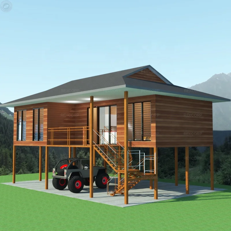 Popular Galvanised Steel Structure Prefab Villa House Stilt House With