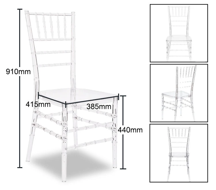 Wholesale Cheap Transparent Acrylic Tiffany Chair Clear Resin Chiavari