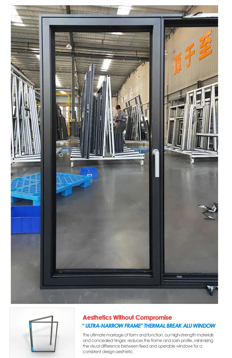 Minimal narrow frame design Good price high quality anti-deformation heat insulation aluminium windows