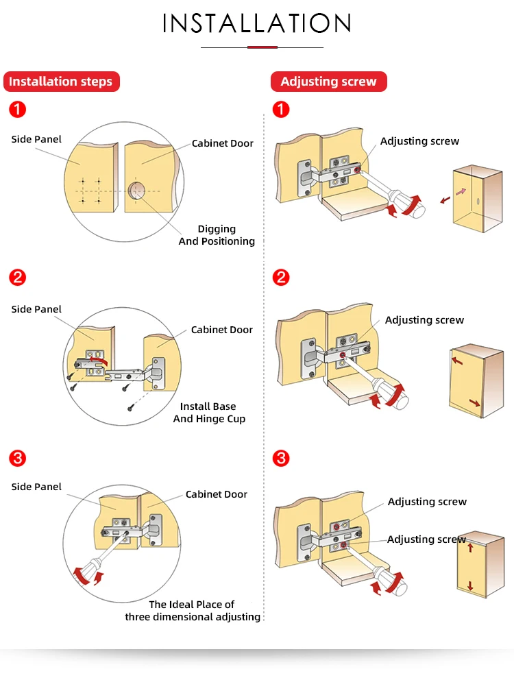 35mm Oculta De La Puerta Del Gabinete De 3d Bisagras Bisagra De Cierre