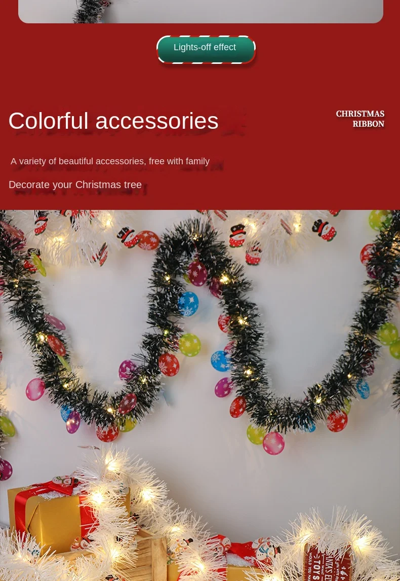 IP65 Waterproof LED Christmas Ribbon Lamp Copper Wire Atmosphere String Lights Party Decorations Wool Strip Lamp Cross-Border