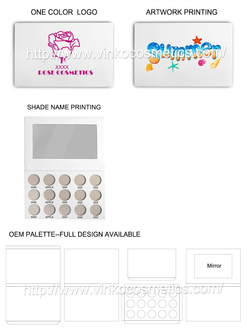 15 Color High Pigment OEM Cosmetics Makeup Custom Private Label Eyeshadow Palette
