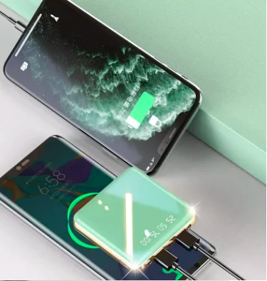 5000 8000 10000 20000mAh Portable Mini Power Bank Mirror Screen LED Display Powerbank Customize Logo - ANKUX.COM