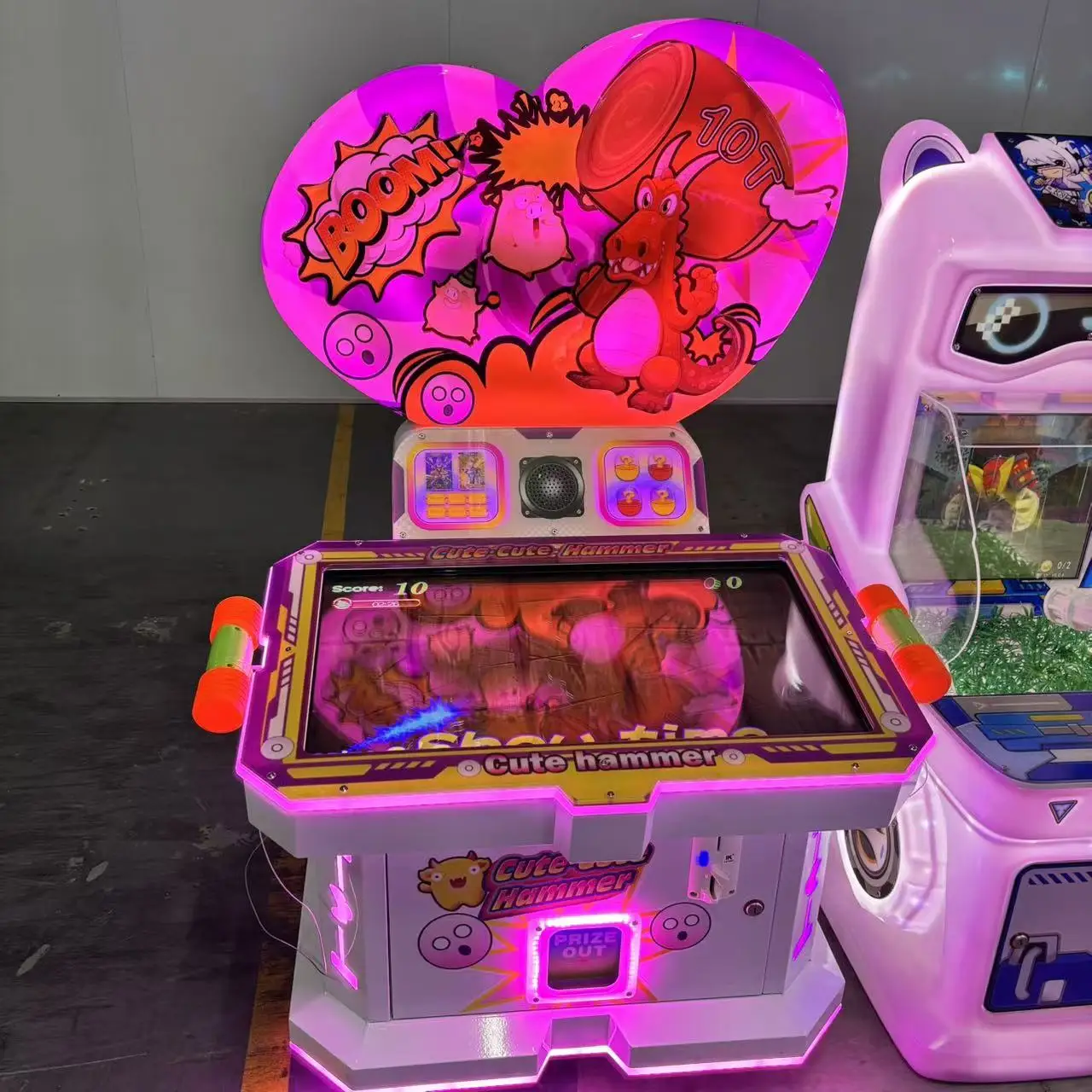 product raisefun factory wholesale adorable hammer kids strength game coin operated safe soft mallet for carnival test childrens play-3