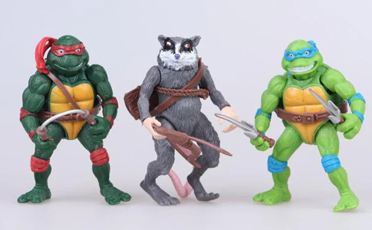 6 PCS Teenage Mutant Ninja Turtles Splinter Shredder Action Figure Gift Toys US