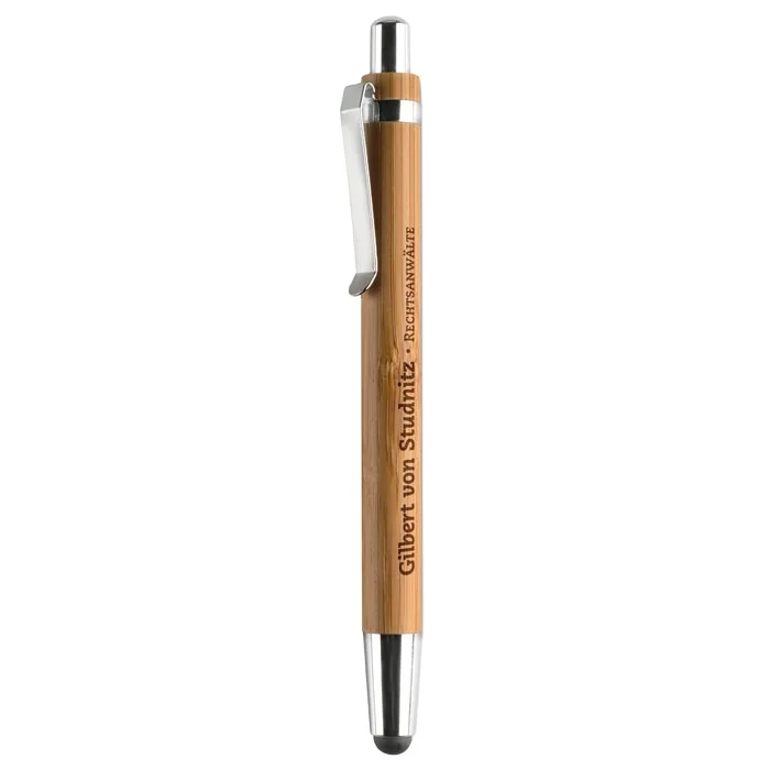 
promotional bamboo customer logo pen with touch 