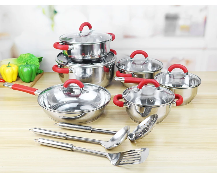 High Quality Home Goods 15pcs Stainless Steel Kitchen Nonstick Cookware ...