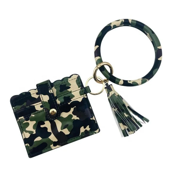 Wristlet Bracelet Keychain,Id Card Holder Purse With Pu Leather Tassel