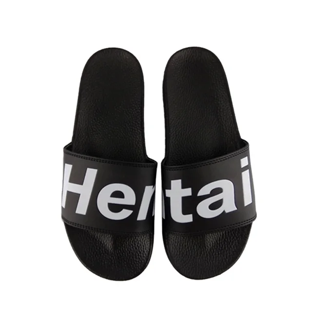 

Greenshoe 2020 Pop Style custom logo men's sliders sandals black antislip bathroom slippers slides for men