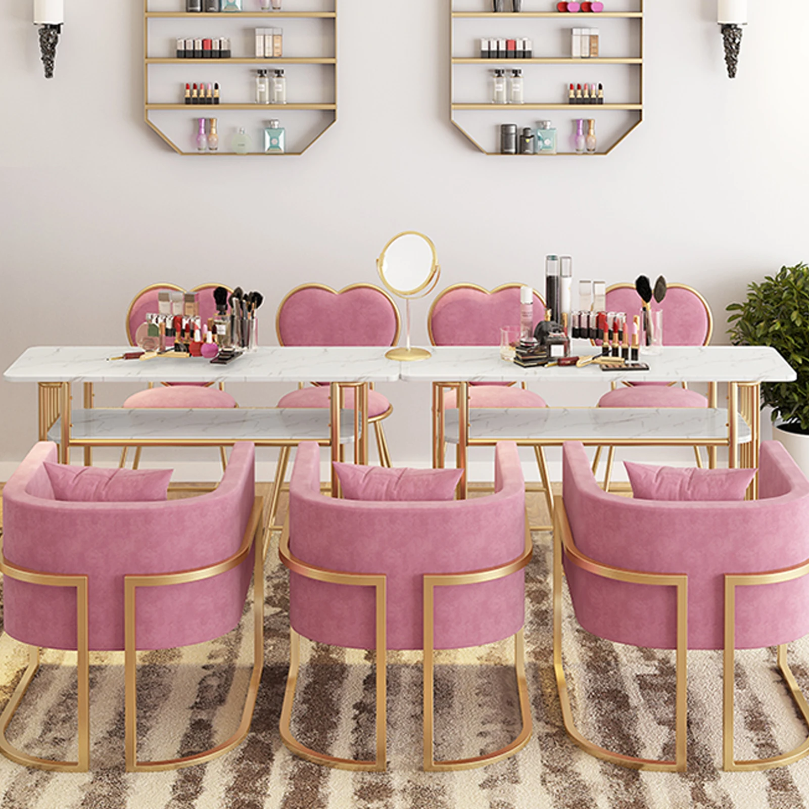 Modern Nordic Light Luxury Marble Table Economic Metal Nail Manicure Salon Table Buy Nail