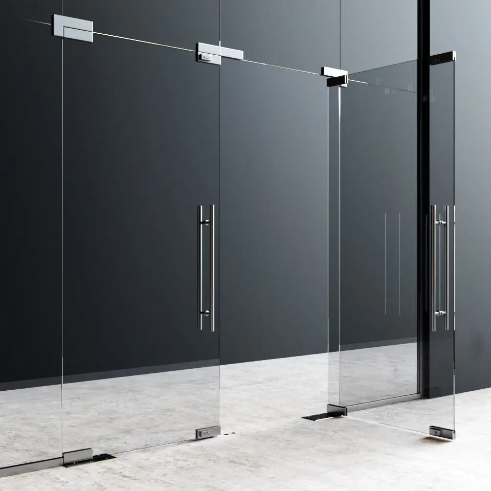 Elegant office sliding glass door hardware, interior glass doors
