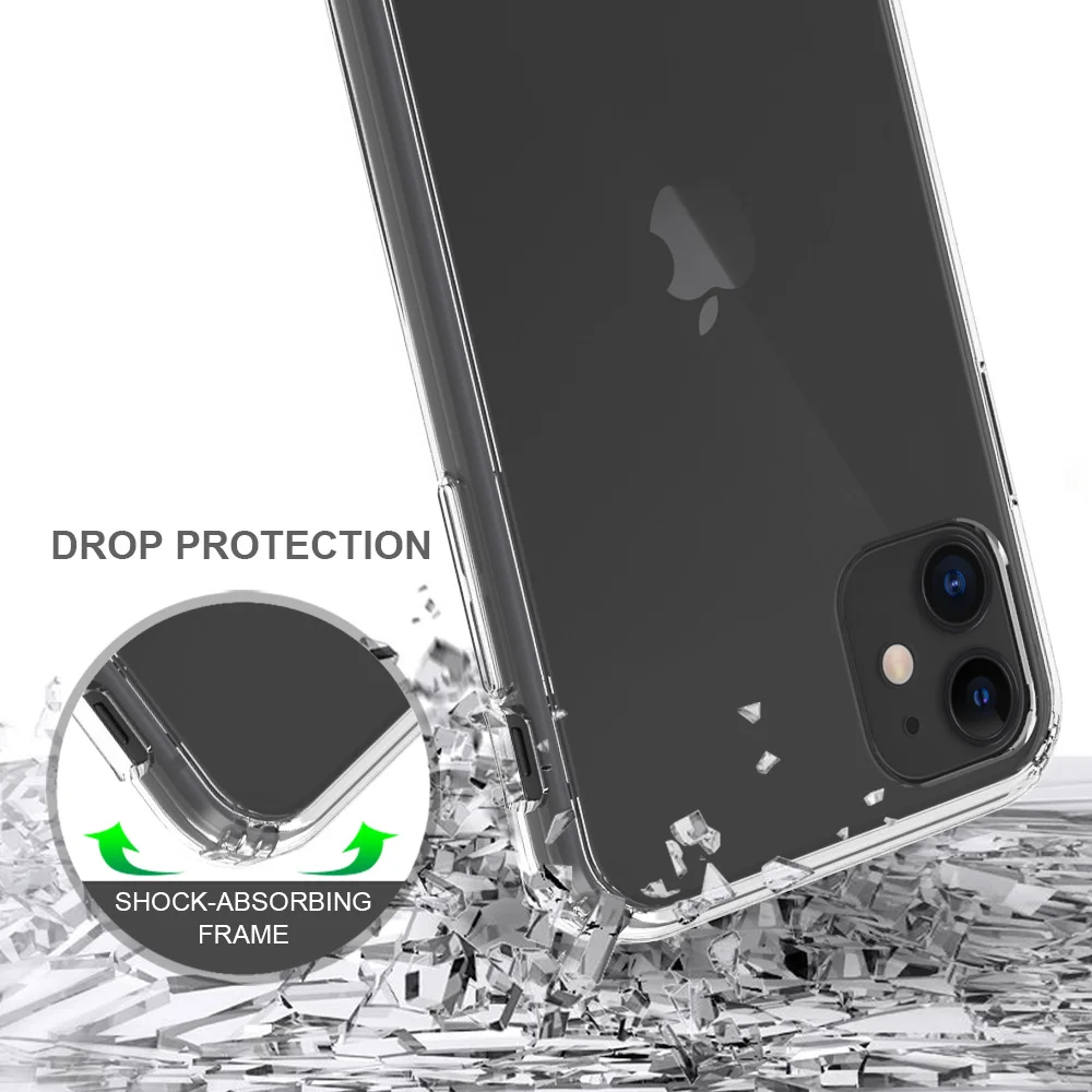 Shockproof Mobile Phone TPU Case for iPhone 11 Case Transparent Full Protective Cover
