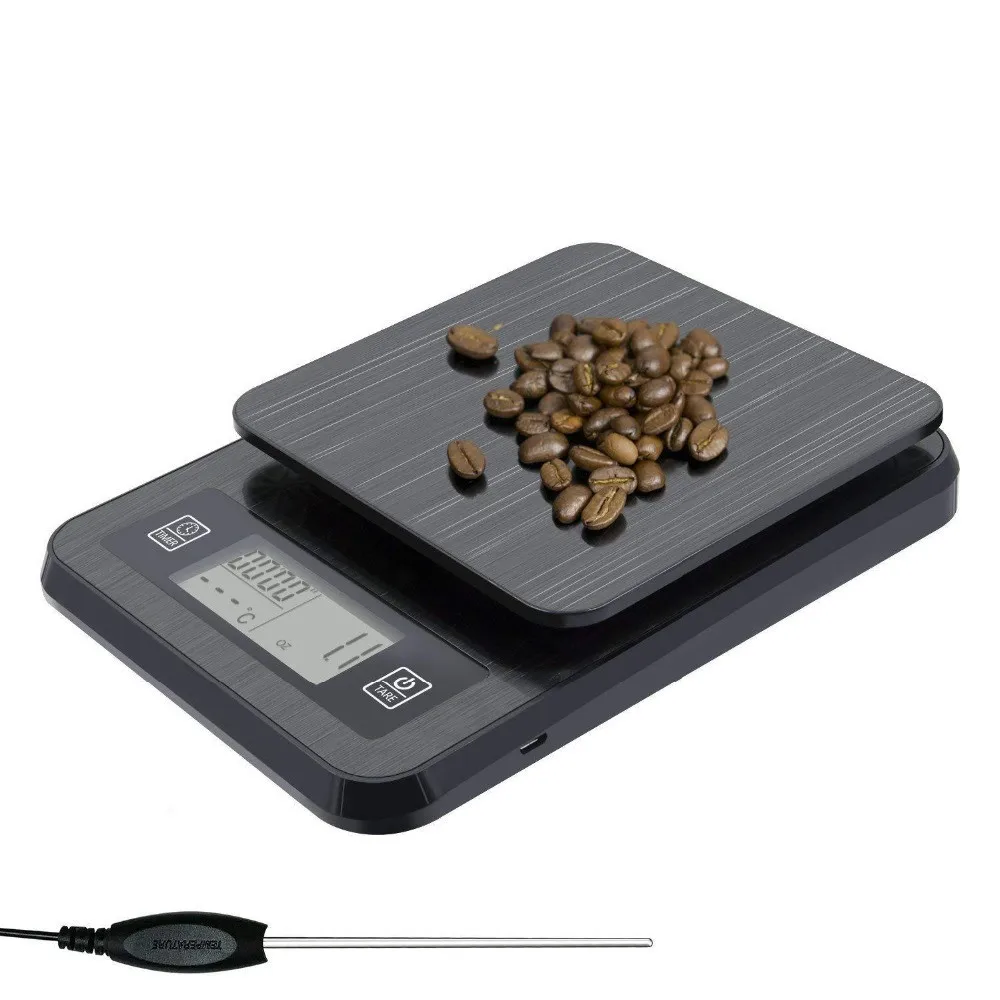 Multifunctional Hand Coffee Scale With Timer Temperature Probe Digital