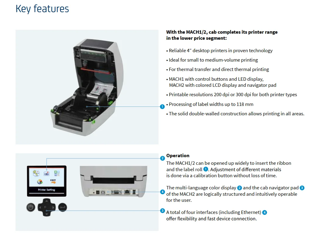 cab thermal printers