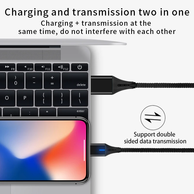 Wholesale 3 in 1 Micro USB Cable 3A Type C Fast Cable Magnetic Charging Cable for iPhone Charger Data Line - ANKUX.COM