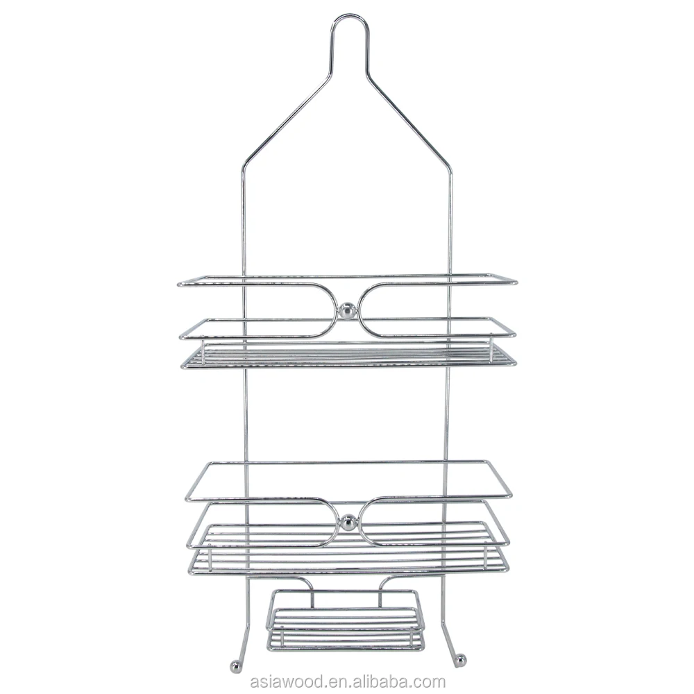 Modern Chromed Metal Bathroom Wire Hanging Rack Shower Caddy Buy