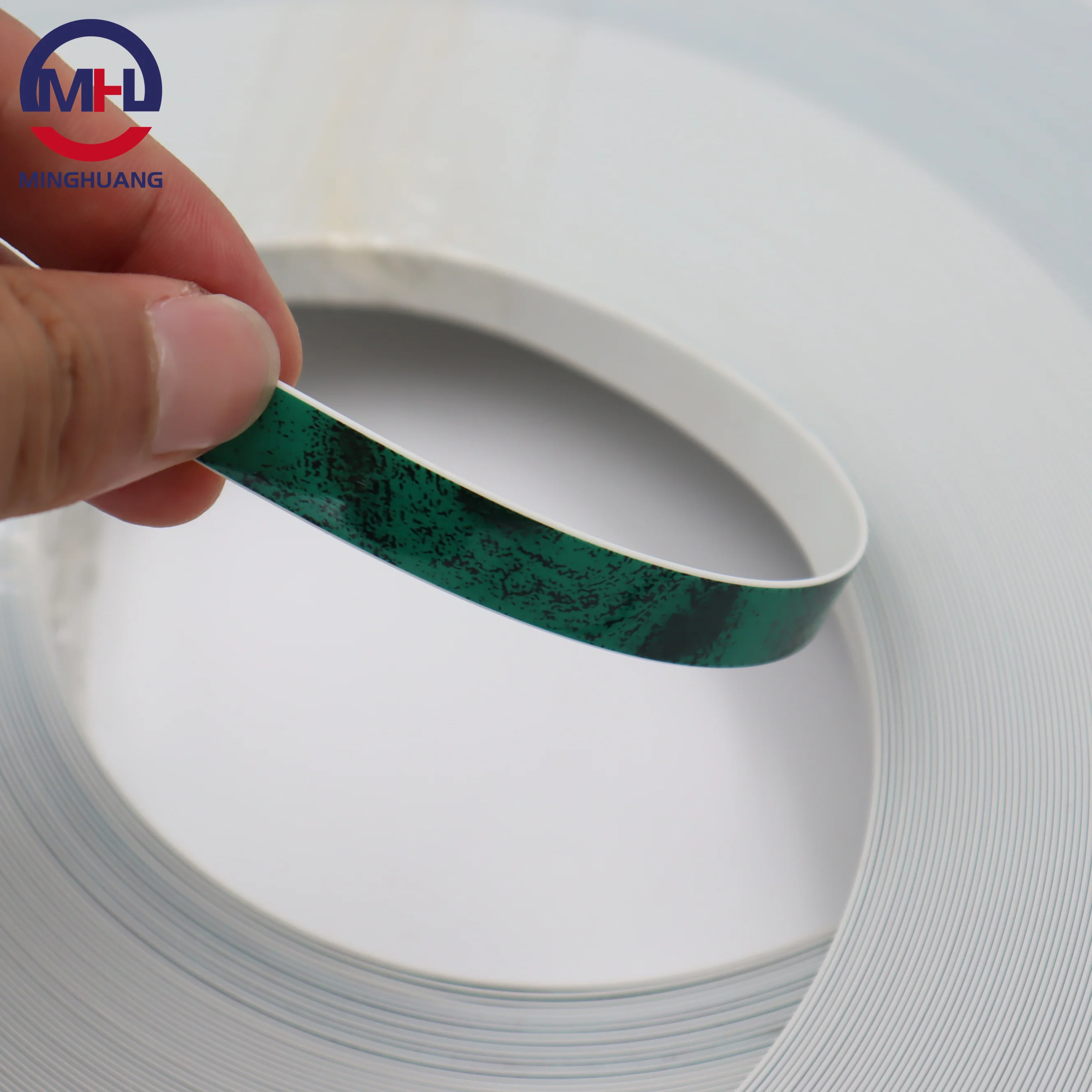 Mh 0.8*12mm New Style Speckle Green Pvc Edge Banding Tape For Furniture