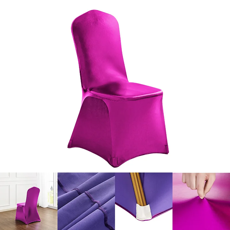 High-End Gilded Gold Elastic Four-Corner Chair Cover for Hotel Wedding Banquet Scenes Factory Direct Supply