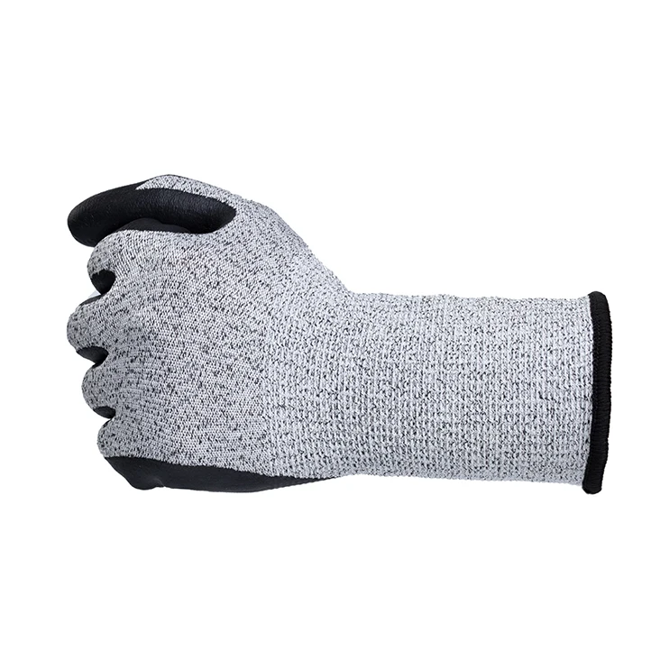 13 Gauge Hppe Long Cuff Working Gloves With Foam Nitrille Coated Palm