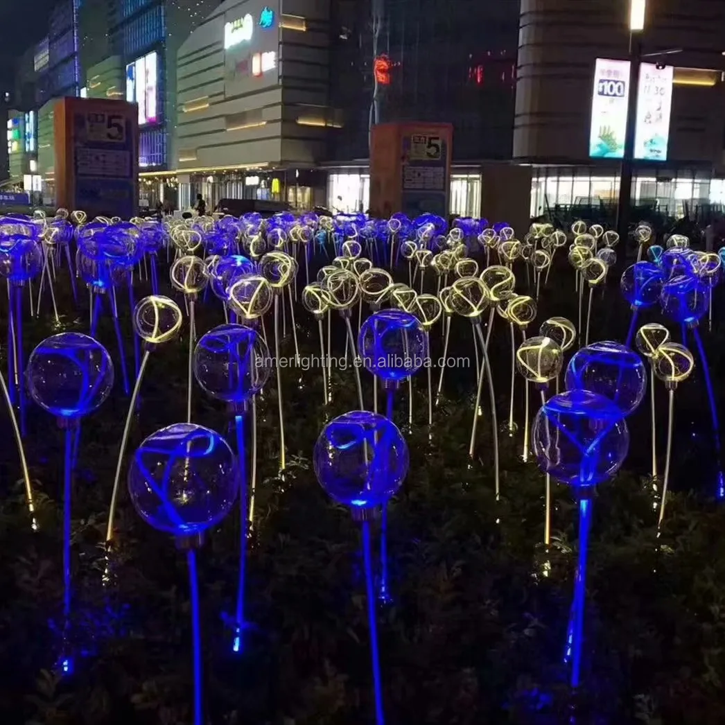 Dia80mm Side Glow Fiber Optic Ball Light For Yard Decoration Buy Side