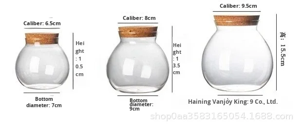 Wholesale High Borosilicate Glass Storage Jar Cork Lid Airtight 500 ...