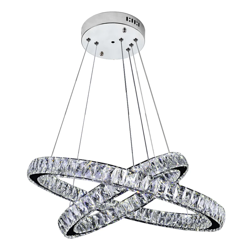 Wholesale led crystal chandeliers large indoor ring pendant hanging light for dinning room bedroom living room
