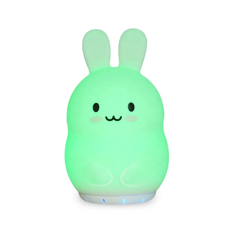 New Product LED silicone night speaker light home theatre wireless animal rabbit  baby night light for baby