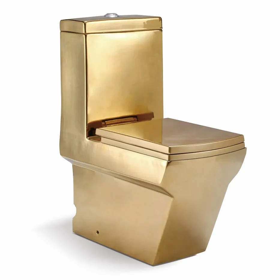 G975 Sanitary Ware Luxury Golden Color Dubai One Piece Back To Wall