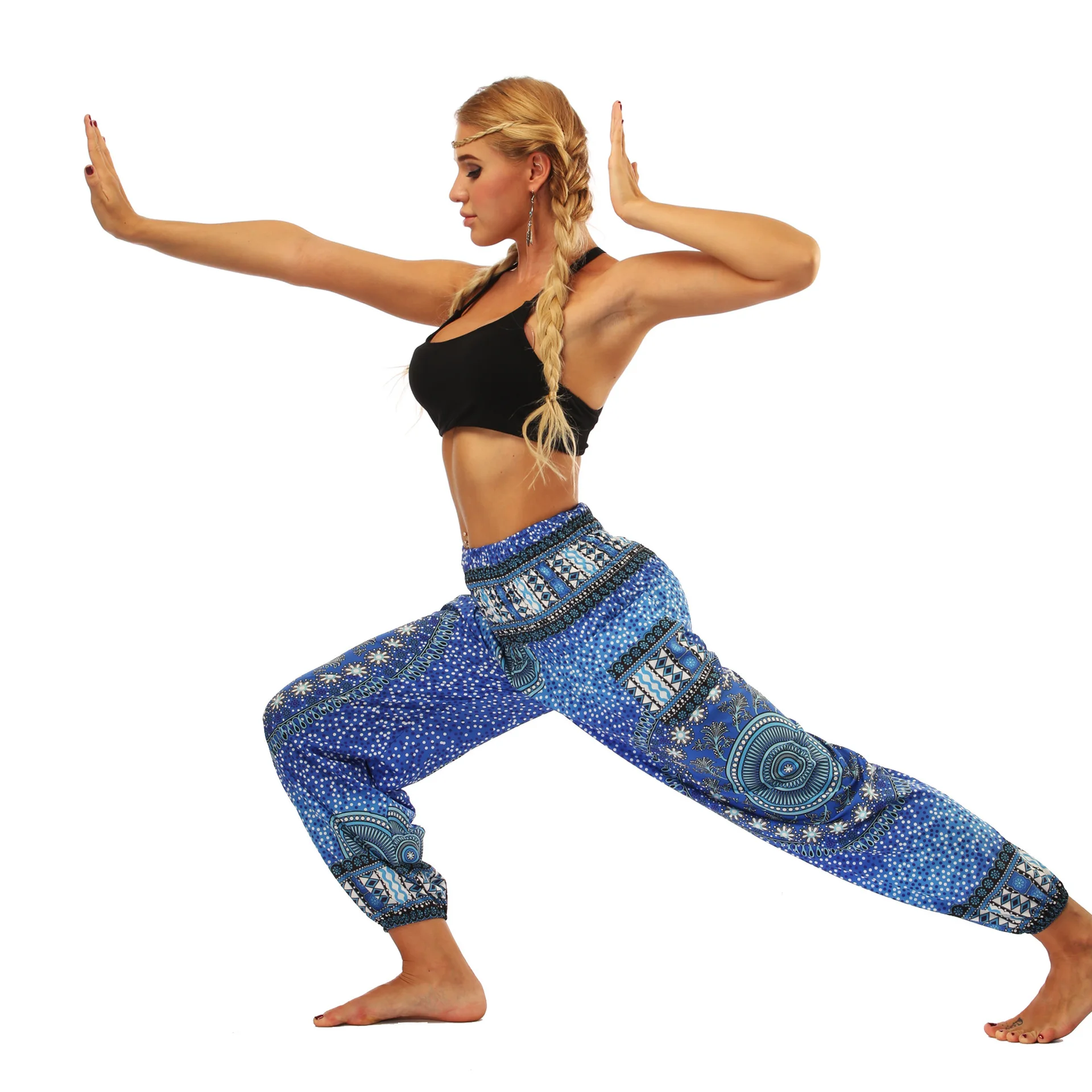 Women's Boho Pants High Waist Yoga Print Hippie Summer Beach Pants for Travel Vacation 2020 hot selling