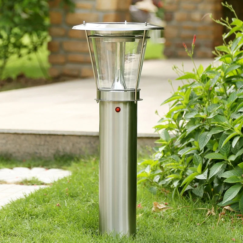 30CM 60CM Modern Design 2W IP55 Stainless Steel Outdoor Bollard Light Led Garden Solar Light For Pathway Lawn