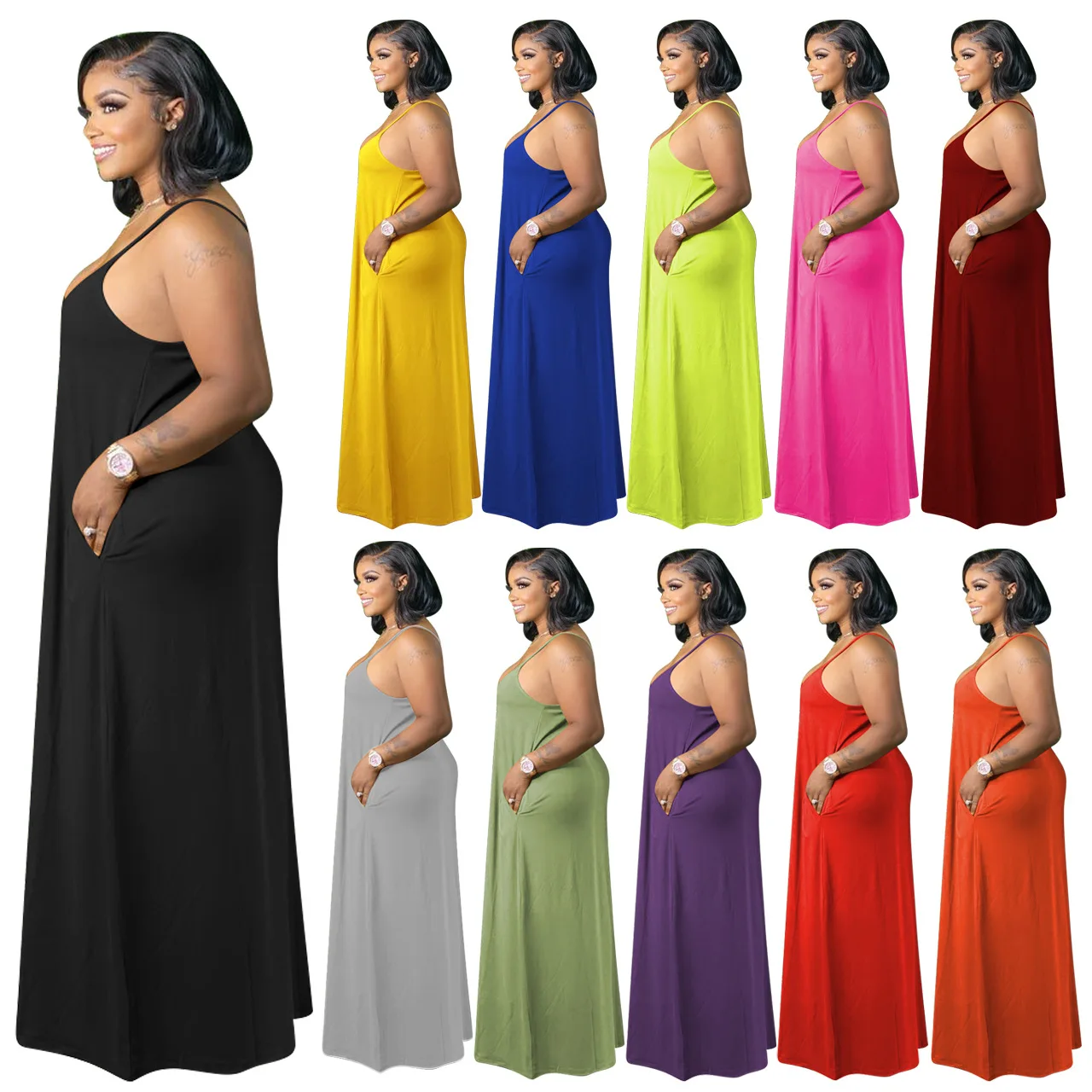 

Plus ize Maxi Dress,2 Pieces, 11