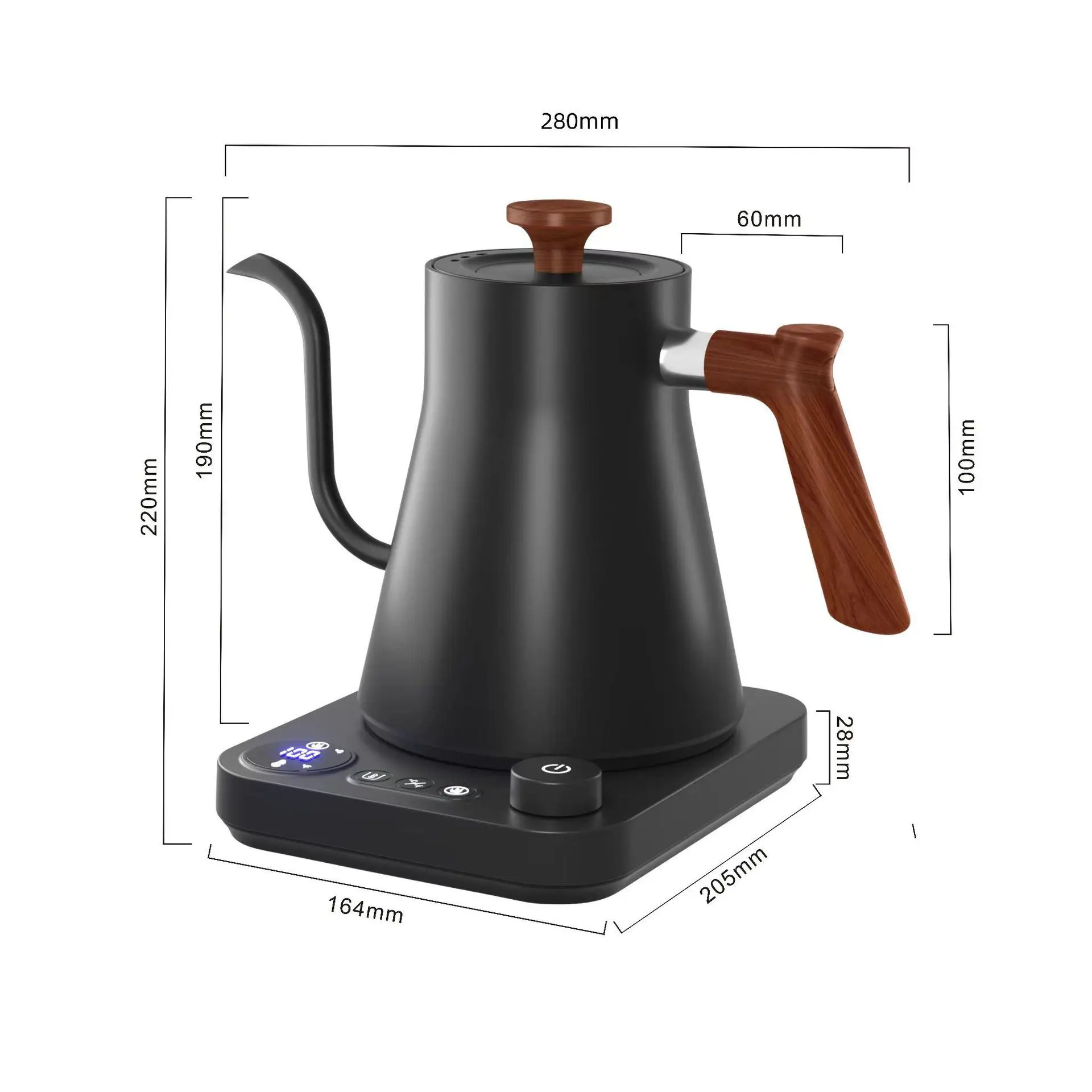 Stainless Steel Temperature Control Coffee Kettle Gooseneck Water Tea Pot factory