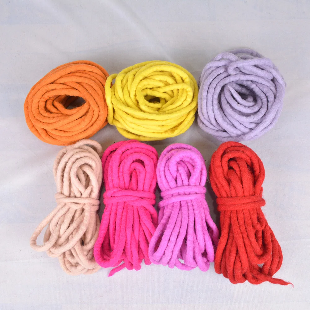 Round Felt Rope Mix 10m Felt Rope, 100% Handmade and Eco Friendly Wool Felt Rope for ...