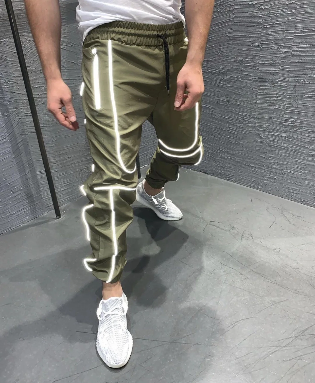 Wholesale Harem Jogger Pants Men Streetwear Reflective Track Pant Mens
