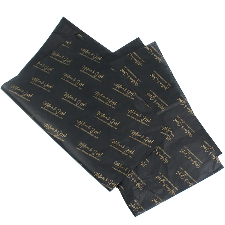 

17GSM Paper upplier Custom Printing Gold Brand Logo Gift Wrapping Tissue Paper for Business Gift Packing,1000 Pieces