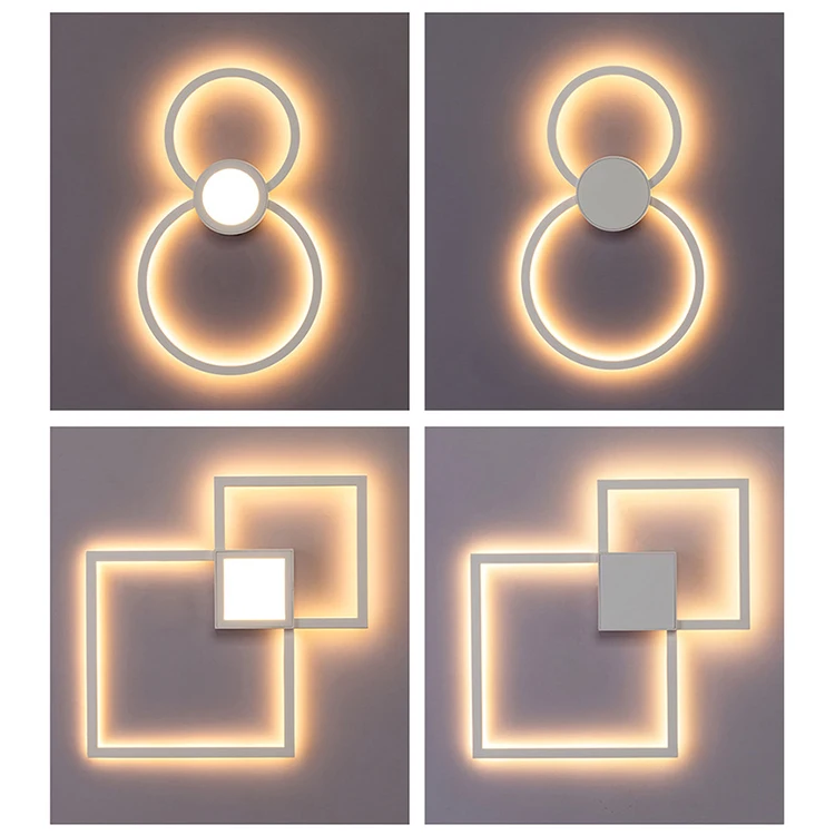 Modern LED linear decorative square aluminum led wall light