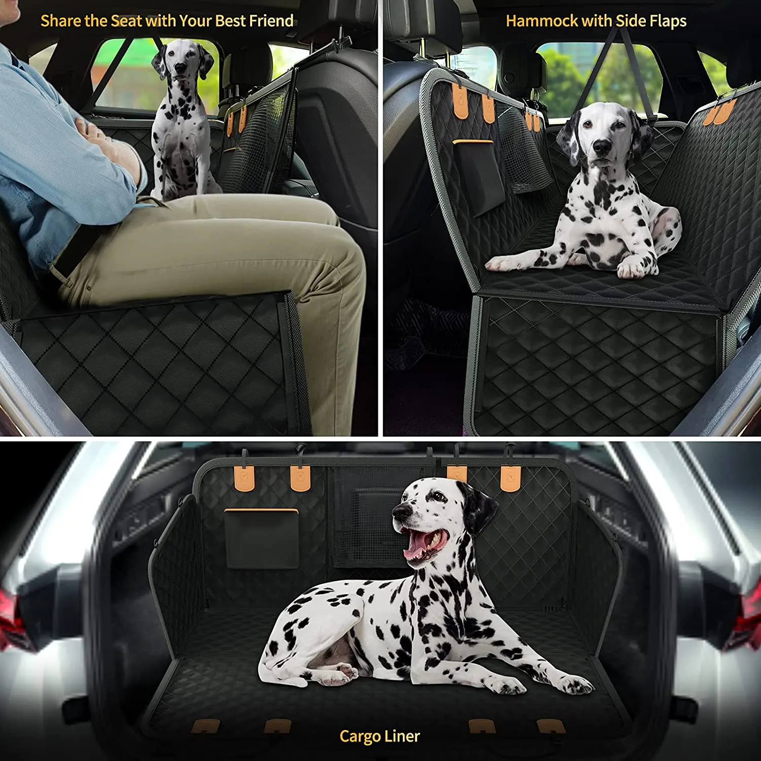 Black Waterproof Luxury Pet Dog Blanket Car Seat Protector Cover For