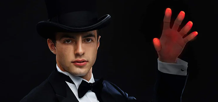 desalen hot selling magic trick finger magic finger lights magic