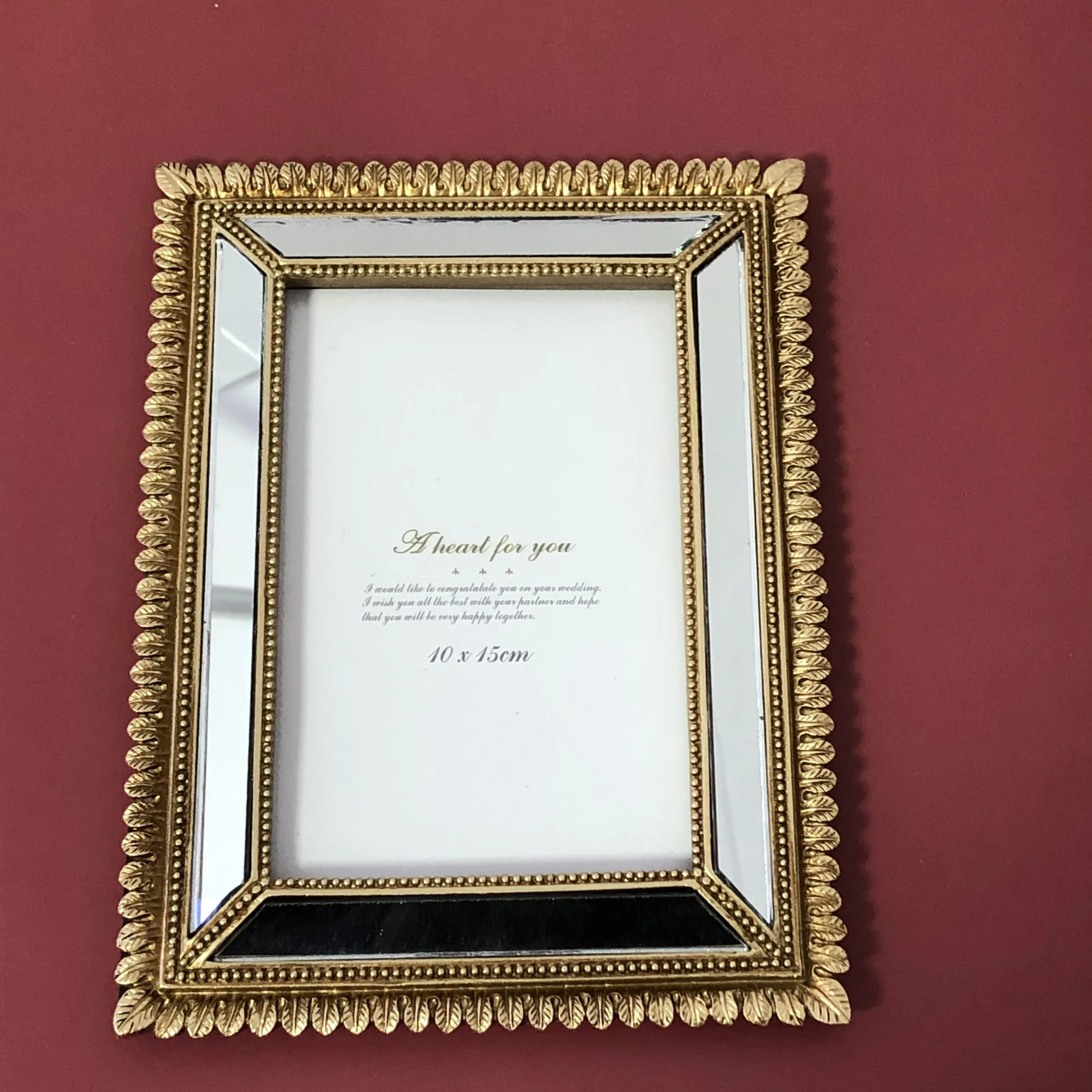 American Retro Nostalgic Gold Mirror Frames Luxury Small Photo Stands ...