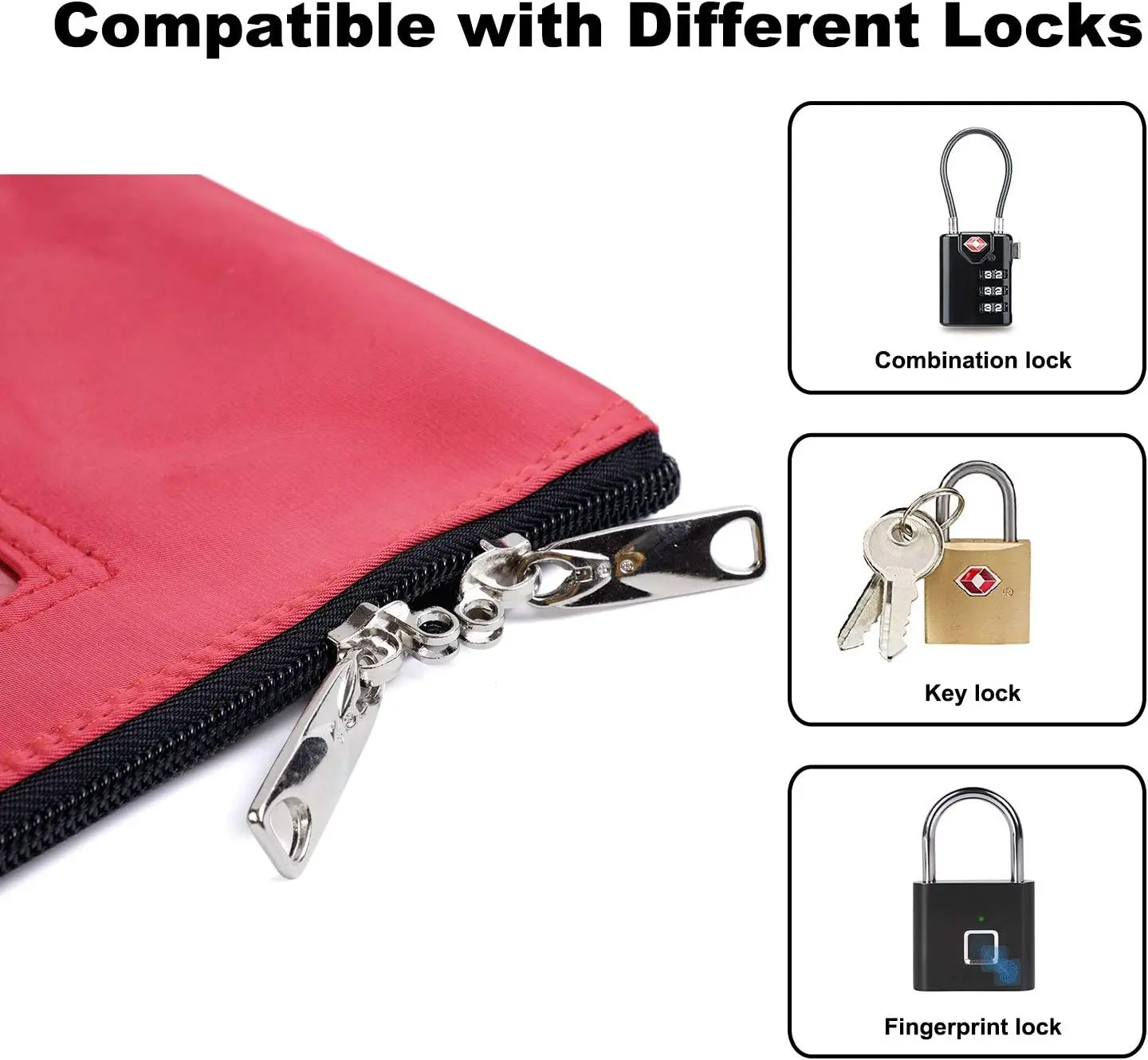 2024 Custom Logo Lockable Bank Deposit Bag With Upgraded Zipper,Multipurpose Storage Zipper