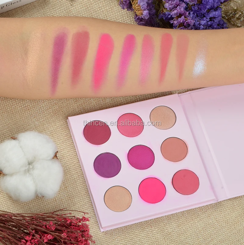 Girls Makeup Low MOQ Customized Packaging Pink Eyeshadow Palette With Mirror