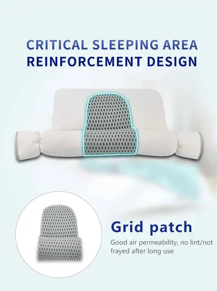 Vibrating Massage Cervical Cylindrical Pillow With Pearl Cotton