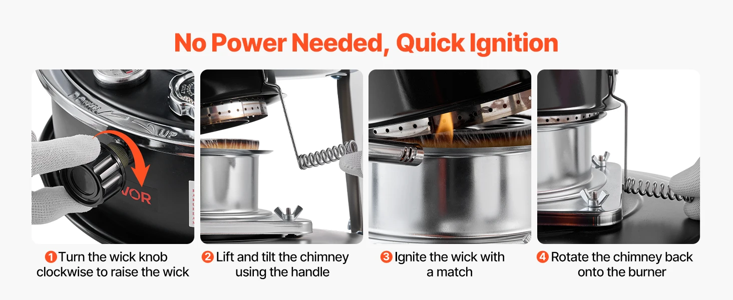 Camping Kerosene Heater, 9000BTU, Portable - detail 6